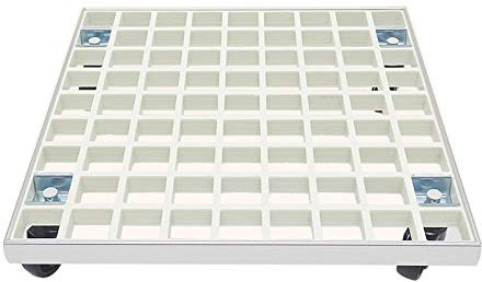 Mkuha Pflanzenroller Outdoor mit Bremse, Blumenroller Eckig Außenbereich und Innenbereich, Pflanzenroller GFRP mit Softrollen für Parkett,Weiß,50