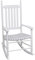 yorten Garten Schaukelstuhl mit gebogener Sitzfläche Weiß Holz Gartenstuhl Relax Sessel Hartholz 60,5 x 82 x 114 cm (B x T x H)