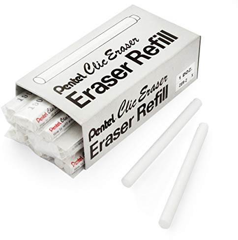 Pentel Clic Radiergummi-Nachfüller, Weiß, 12-24 Stück