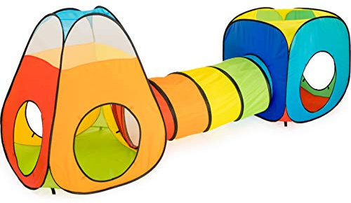 NUBUNI 3 en 1 Pop Up Jouer Tente avec Tunnel, Balle Pit pour Les Enfants, garçons, Filles, bébés et Enfants en Bas âge, Playhouse intérieur/extérieur