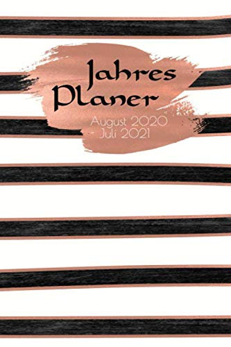 Jahresplaner August 2020 - Juli 2021: Elegant Rosegold I Kalender inklusive Tagesplaner I Vorsätze & Zielsetzung I Mini Tagebuch I Zitate I Gesundheit I Finanzen I Adressbuch