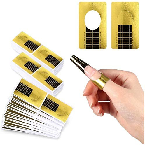 Nail Art Forms Sticker Nail Extension Tips Sticker Guide Self-adhesive Tips for Acrylic UV Gel Nail Art,100 Pcs