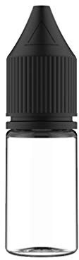 Copackr 100 Stück 10 ml Chubby Gorilla Signature PET-Kunststoff, Einhorn-Flaschen in 10 ml (transparente Flasche/schwarzer Kappe)