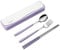 DEVICO Travel Cutlery Set, Camping Cutlery Set for 1, Portable 18/8 Stainless Steel Camping Utensils Include Fork Spoon Chopsticks (Purple)