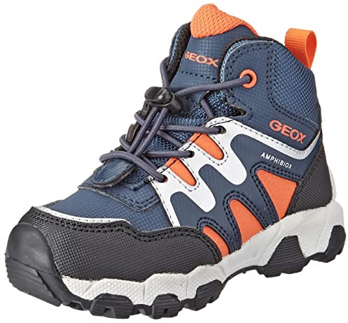 Geox Jungen J Magnetar Boy B Abx Sneakers, Navy Orange, 32 EU