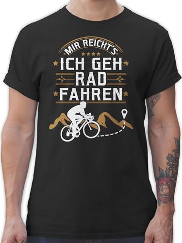 T-Shirt Herren - Radsport - Mir reichts ich GEH Rad Fahren I Geschenk Radfahren Geschenke - M - Schwarz - fahrradshirt Fahrrad Biker Shirts Mountainbike Tshirt Radfahrer rädern t - Shirt