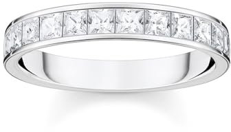THOMAS SABO Ring weiße Steine Pavé Silber Recyceltes 925 Sterling Silber Zirkonia, Größe 52, TR2358-051-14-52