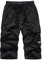 Ni_ka La Pantalon Large Homme Short Pantalons Court Simple pour Sports De Plage Pant à SéChage Rapide Grande Taille avec Taille éLastique Noir Gris Taille L à 8XL, Ni_kashorts44571