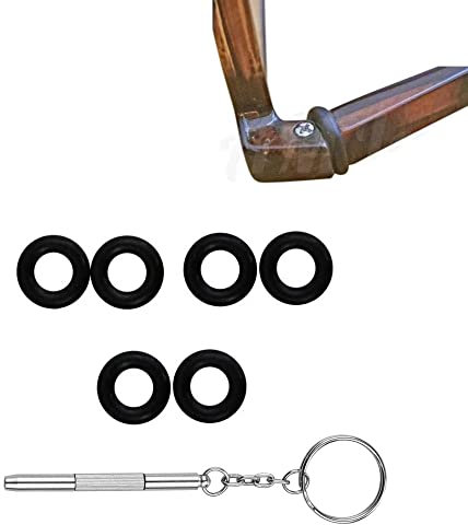 QYAJS Eyeglass Repair Kits Glasses Grips Hinge Tighteners Silicone Hinge Rings Eyeglass and 1 Screwdriver 6mm for Eyeglass Frame