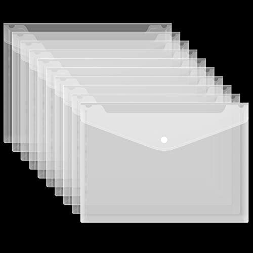 Raweao PP Umschlag, Dokumententasche A4 Dokumenten Mappe für Dokument Organisieren, Sichttasche A4 Dokumenten Taschen für Schule Büro Reisen nach Hause Plastik Ordner(12 Stück)