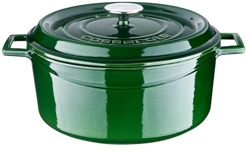 Lava Premium Serie - runde Kochtopf aus Gusseisen, 28 cm, Majolik Blau