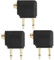 La Brodée Airplane Airline Flight Adapter for Headphones, 3 Pack Airplane Headphone Adaptor, 3.5mm Male to Female Stereo AUX Jack (Golden Plated)
