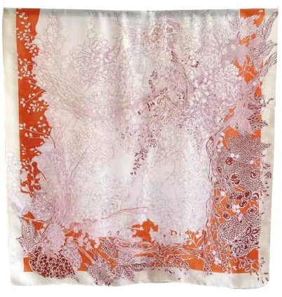 WEIGEER Foulard en soie femmes châle Écharpe en soie Silk Scarf Women Chiffon Shawl White Neckerchief Head Wrap Thin Scarf Beach Hijab Belt Vintage Bridal Shawl Binder (Rouge)