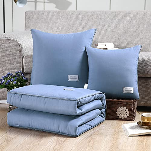 RUNLAIKEJI Reisedecken- und Kissen-Set, Deckenkissen, 2-in-1, Doppelreißverschluss, Kissen und Decke, ideal für Reisen, Zuhause und Büro