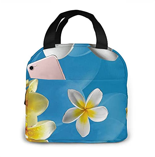 YINGD Lunch-Tasche, isolierte Lunchbox, Jasmin, wiederverwendbar, tragbar, auslaufsicher, Kühltasche mit Front-Poc