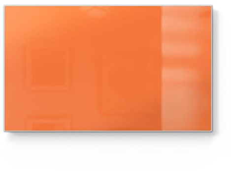 DEQORI Frühstücksbrett Glas | klein 23x14 cm | Unifarben - Orange | Design Schneidebrett für Küche | Frühstücksbrettchen antibakteriell & rutschfest | Glasplatte & Servierplatte