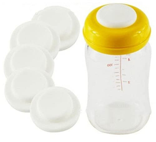 vepoty Baby Bottles Sealing Disc 5pcs Reusable Milk Bottle Sealing Lid Silicone Leak Proof Gasket for Feeding Bottle Accessories