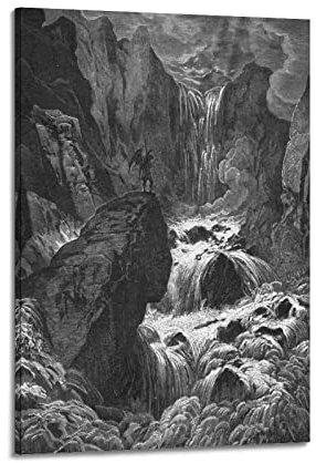 JAHER Gustave Dore Art Poster, Motiv: Satan Overlooking Heaven, 40 x 60 cm