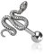 BlackAmazement 316L Edelstahl Piercing Zungenpiercing Barbell Schlange Sanke Silber Gothic Damen Herren