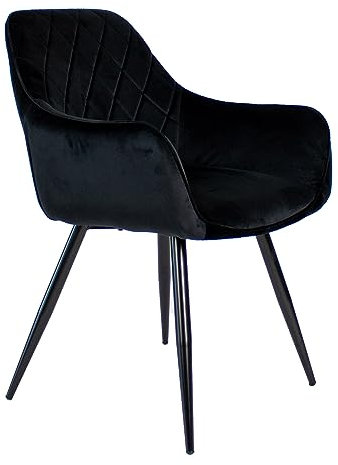 Kick Collection Esszimmerstühl Monza - Schwarz - Modern und Hochwertig - Samtstoff und Metall - Erhältlich in vielen Farben