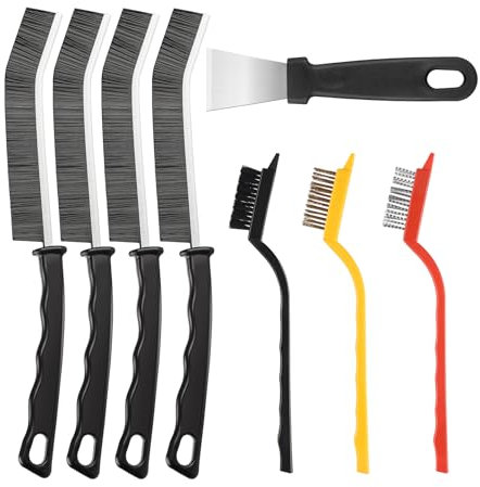 8 Stück Hartborsten Eckenreinigungsbürste,Multifunktionale Fugenbürst,Fugenbürste BadPutzbürste,Spaltreinigungsbürste,Fugenreiniger Bürste für Küche,Dusche,Fliesen,Fenster,Spüle,Haushalt,Toilette