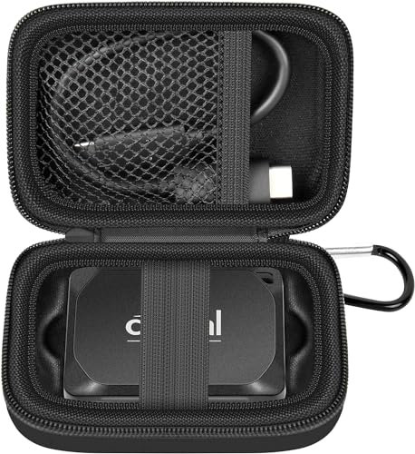 ANKHOH Tragetasche kompatibel mit Crucial X10 / X9 Pro 4 TB/2 TB/1 TB tragbare SSD, externe Solid-State-Festplatte, Hartschalen-Aufbewahrungstasche, passend für USB-C-Kabel (nur Box)