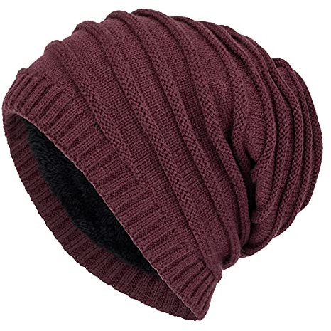 FLYIFE Warme Mütze Strickmützen Gestrickt Warmer Druck Neutral Outdoor Erwachsene Wollmütze Baseballmützen Fendt Cap Classic/Wine Red/One Size
