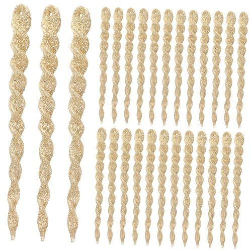 Amosfun 60St Zwiebel-Pulver- -Schnee-Nadel Winterhochzeits-Eiszapfendekor winterliche Eiszapfenverzierungen weihnachtsdeko Christbaumschmuck Hochzeitszubehör hochzeitsdeko Partyschmuck