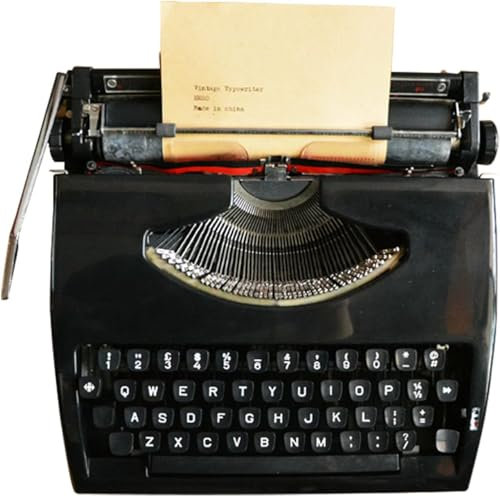 ZYJIX Altmodische Schreibmaschine – Maschinen-Textverarbeitungsschreibmaschine – rotes schwarzes Band – Dekoration für Geburtstagsgeschenke – Normale Verwendung, 30 x 30 x 8 cm
