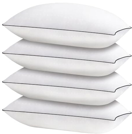 HIMOON Bettkissen zum Schlafen, 4er-Pack, Kühlkissen in Standardgröße, 4er-Set, hochwertiger Mikrofaser-Bezug für Seiten-, Bauch- und Rückenschläfer