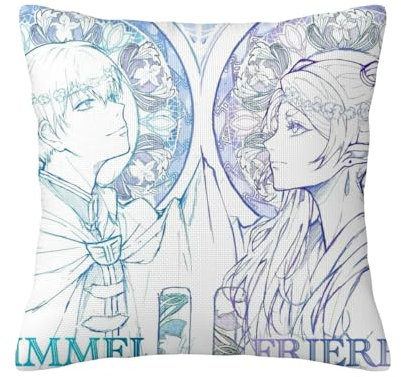 Xinchangda Frieren: Beyond Journey's End Kissenbezug, Anime Frieren, niedlicher dekorativer Kissenbezug, quadratisch, Größe 45 x 45 cm