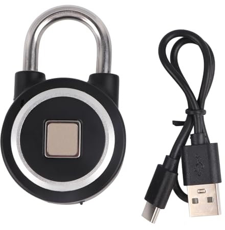 Hooleey Keyless Biometric Smart Lock for Gym Locker Water Resistant, Suitable for Gym, Sports, Bike, School, Locker and Storage (Black)