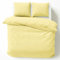 Cotton Castle Bettwäsche Bettgarnitur Bettbezug 100% Baumwolle 135x200 155x220 200x200 200x220, Farbe:Vanille Gelb, Größe:200 x 200 cm