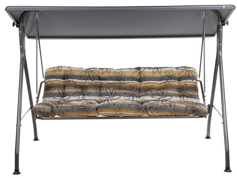 PATIO Hollywoodschaukel 4 Sitzer Sevilla Sitzfläche 180 cm Gartenschaukel mit verstellbarem Sonnendach Polster Blumen