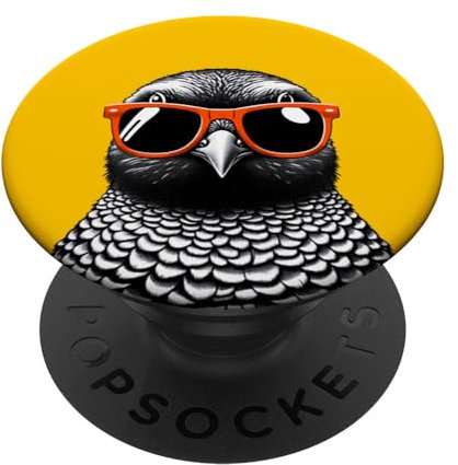 Coole Grafik mit Moorhuhn und Sonnenbrille PopSockets mit austauschbarem PopGrip