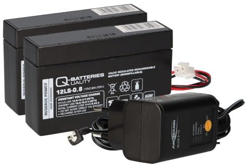 Ladegerät mit 2X Blei-Akku 12V 0,8Ah 12LS-0.8 JST-Stecker