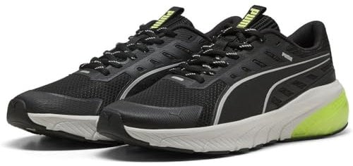 PUMA Unisex Cell Glare Straßen-Laufschuh, Black-Yellow ALERT, 41 EU