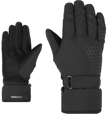 Ziener Damen KISAR Ski-Handschuhe/Wintersport | wasserdicht, PFC frei, Black, 6,5