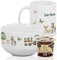 GRAZDesign Frühstücksset Müslischale mit Tasse Bauernhof für Kinder mit Namen personalisiert Keramik (Motiv 3, Geschenkset)