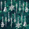 MELLIEX 15 Stück Acryl Weihnachtsbaum Anhänger, Schneeflocken Eiszapfen Christbaumschmuck, Transparente Kristall Weihnachtsbaumschmuck mit Linie für Weihnachtsbaum Party Dekorationen