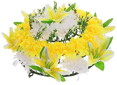 IMIKEYA Funeraria Artificial De Flores para Cementerio Wreath De Duelo Realista Decoración para Conmemoraciones Sin Mantenimiento Color Aleatorio