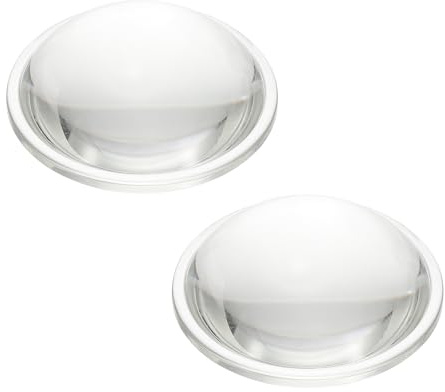 PATIKIL Durchmesser 50mm Flachkonvexlinse, 2 Stück Höhe 19mm Hochborosilikatglas LED Optische Konvexkondensorlinse mit Rand für Taschenlampe Auto Fahrrad Scheinwerfer, Klar 3mm