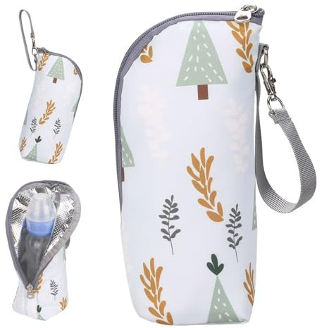 Insulated Baby Bottle Bag Bottle Warmer Bag Portable Travel Thermal Baby Bottle Warmer Bag with Rope Insulated Bottle Bag Waterproof Baby Bottle Bag for Backpack Stroller Travel(Enchanted Forest)