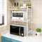 HUOLE Etagere Cuisine Micro Onde,3 Niveaux Support de Four à Micro-Ondes Extensible, Support Micro Onde, Etagere Cuisine, avec Support pour Planche à Découper, Crochets,40/64 * 36,5 * 78cm-Blanc -b-b