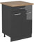 Vicco Mueble bajo de Cocina R-Line, Antracita Alto Brillo, 60 cm, ET Roble