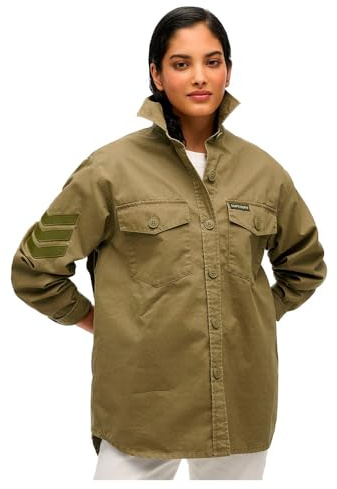 Superdry Damen Military Verziertes Oversize-Hemd