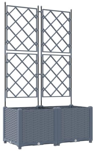 vidaXL Macetero con Enrejado 2 pcs Gris Claro 80x40x143 cm