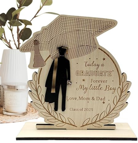 Decoración de graduación 2025 Cartel de madera - Decoración de mesa punto culminante, decoración de mesa , decoración del hogar, decoración de escritorio para graduados universitarios