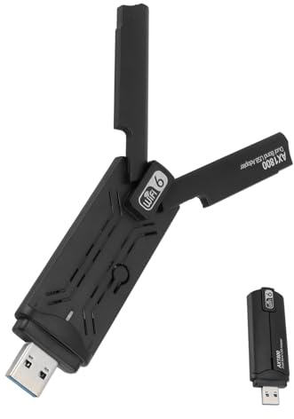 Risegun Clé USB WLAN pour PC, 1800 Mbps USB 3.0 Adaptateur WLAN PC 2,4 GHz/5 GHz Dual Band WiFi 6 Adaptateur Compatible avec Windows 11/10