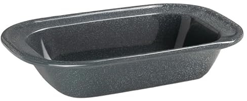 Prochef Grey Enamel Pie Dish, PFAS-Free, 20cm x 14.8cm x 4.5cm, Dishwasher Safe, Oven Safe to 230°C, Individual Portion Size